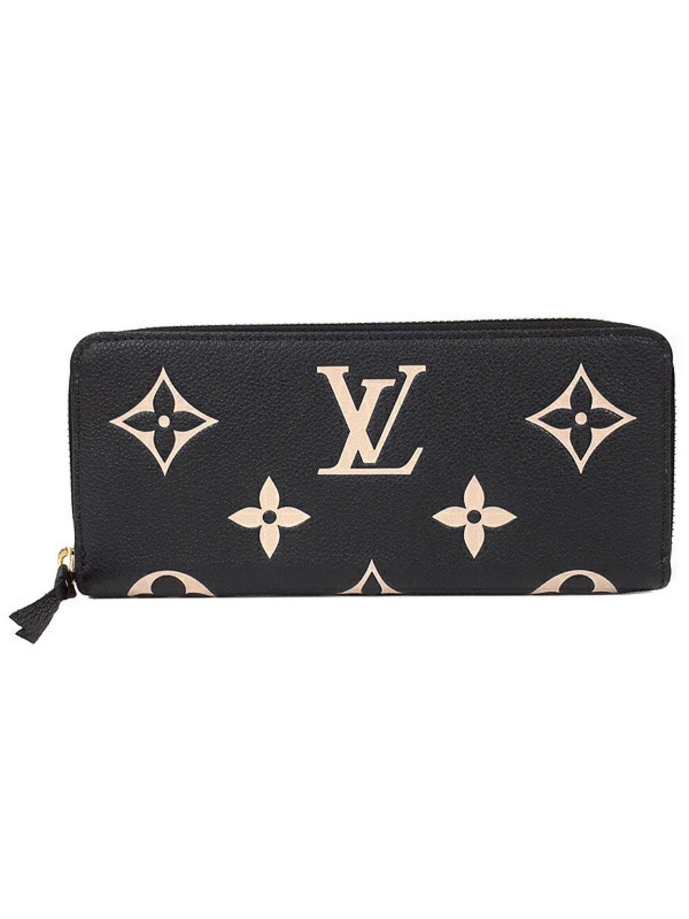 Louis Vuitton Bicolor Monogram Empreinte Portefeuille Clemence Round Long Wallet
